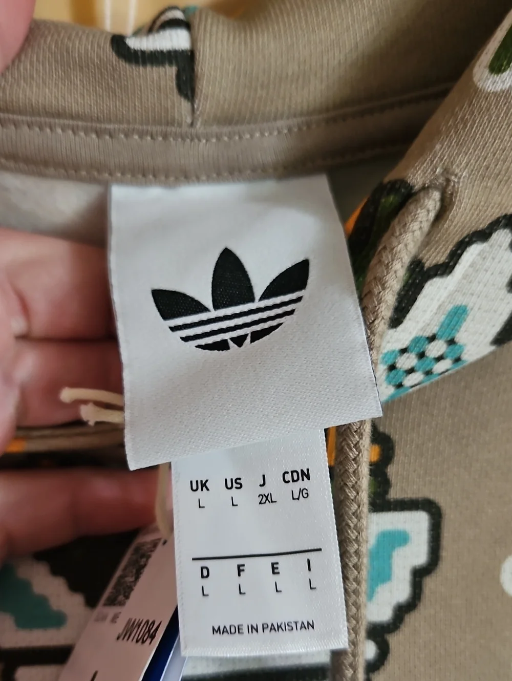 adidas Men's Tile Print Hoodie: TRACE KHAKI: NEW WITH TAGS: SIZE L